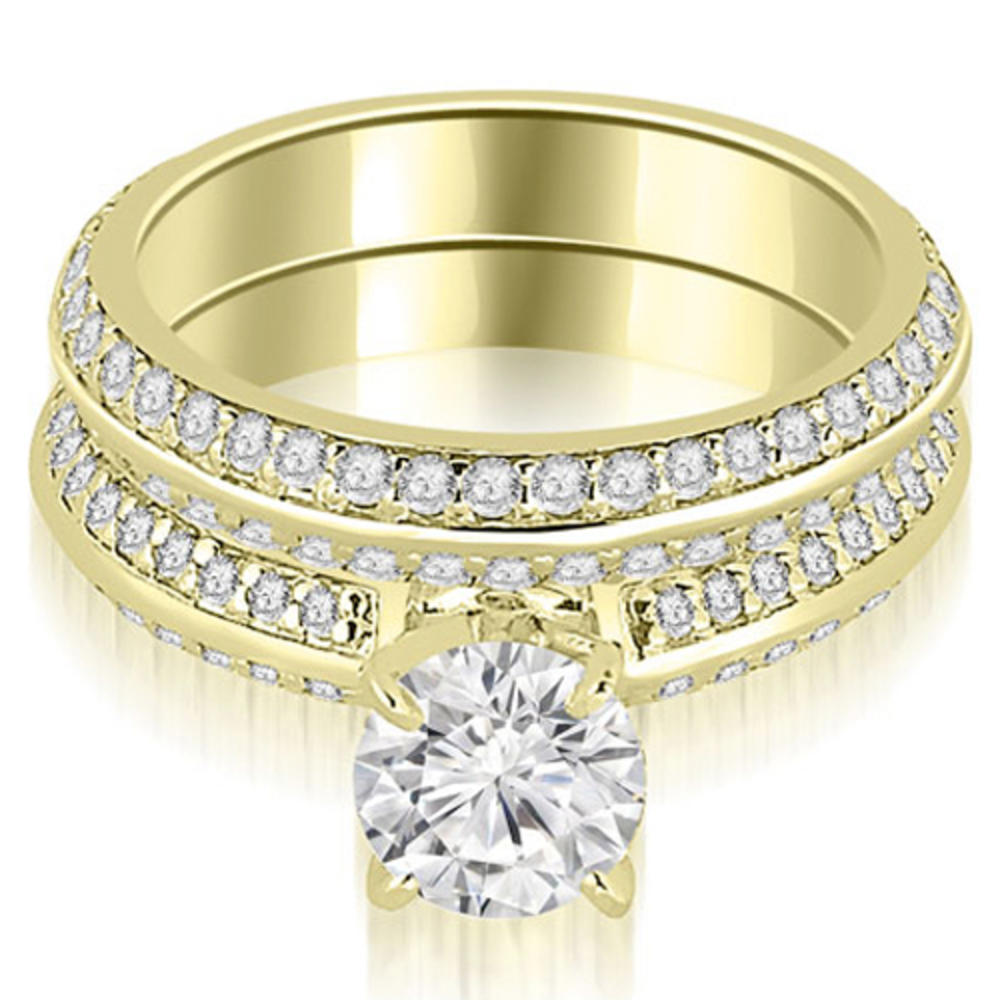 1.30 Cttw Round Cut 18K Yellow Gold Diamond Bridal Set