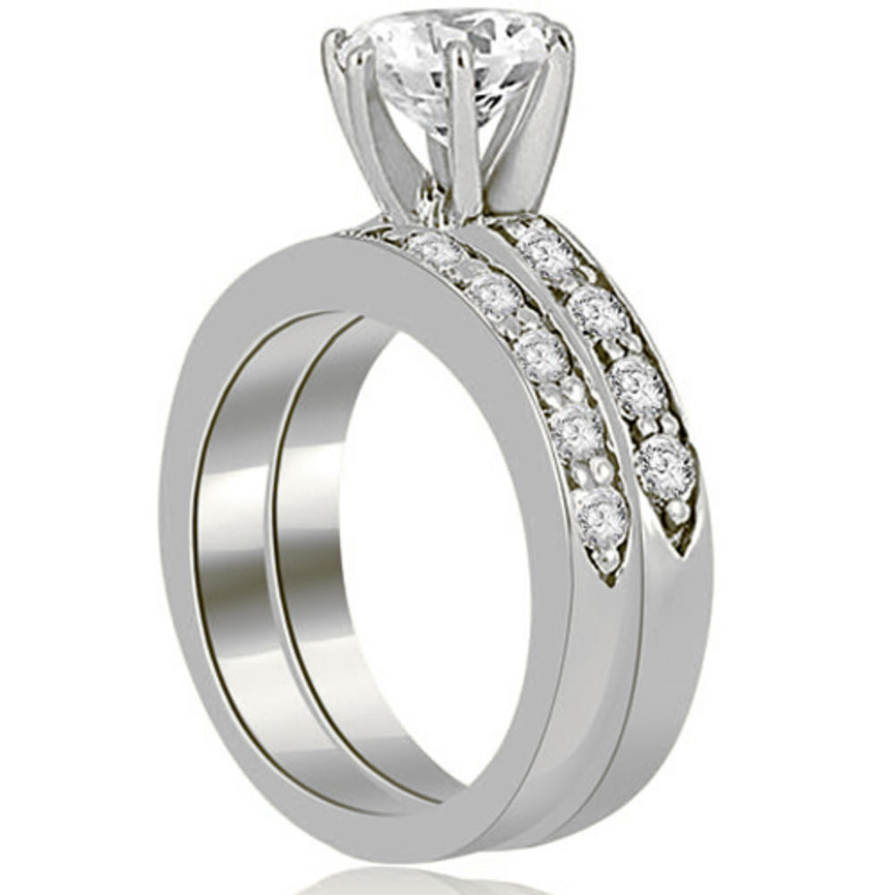 1.95 cttw Round-Cut 14k White Gold Diamond Engagement Ring Set