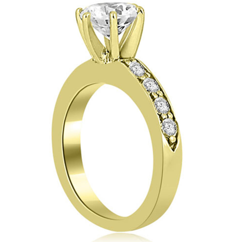 1.40 cttw. 14K Yellow Gold Round Cut Diamond Engagement Matching Set (I1, H-I)