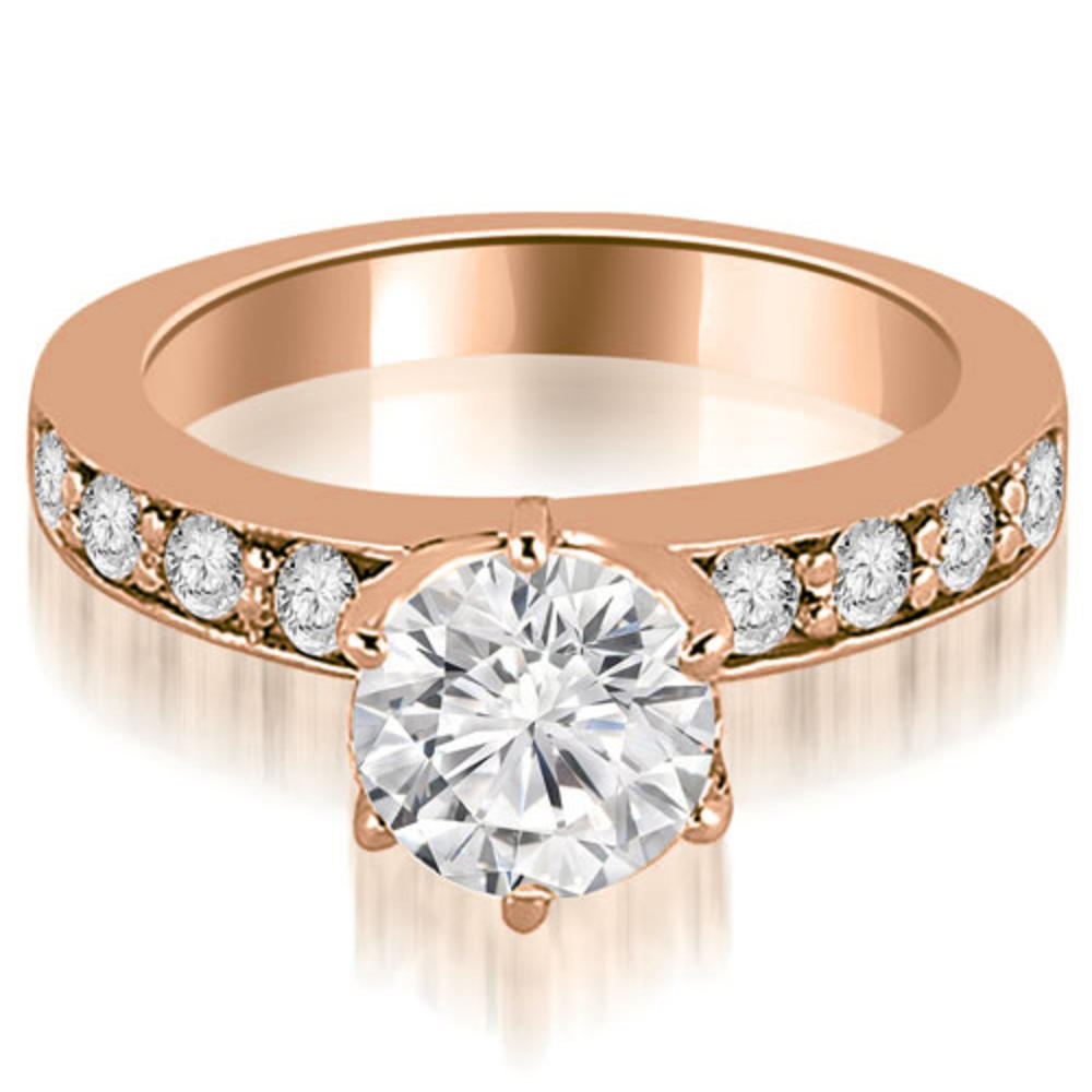 1.40 Cttw Round Cut 18k Rose Gold Diamond Bridal Set