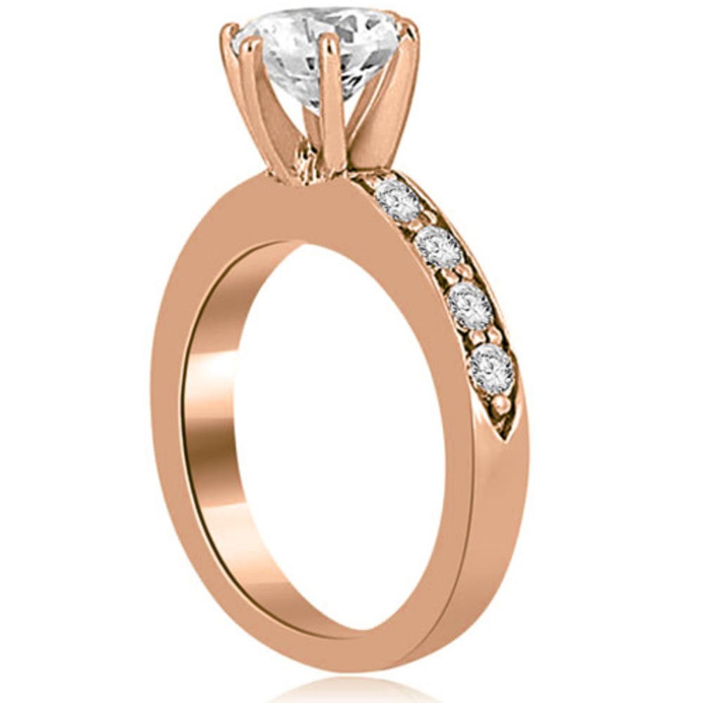1.45 Cttw Round Cut 18k Rose Gold Diamond Engagement Set