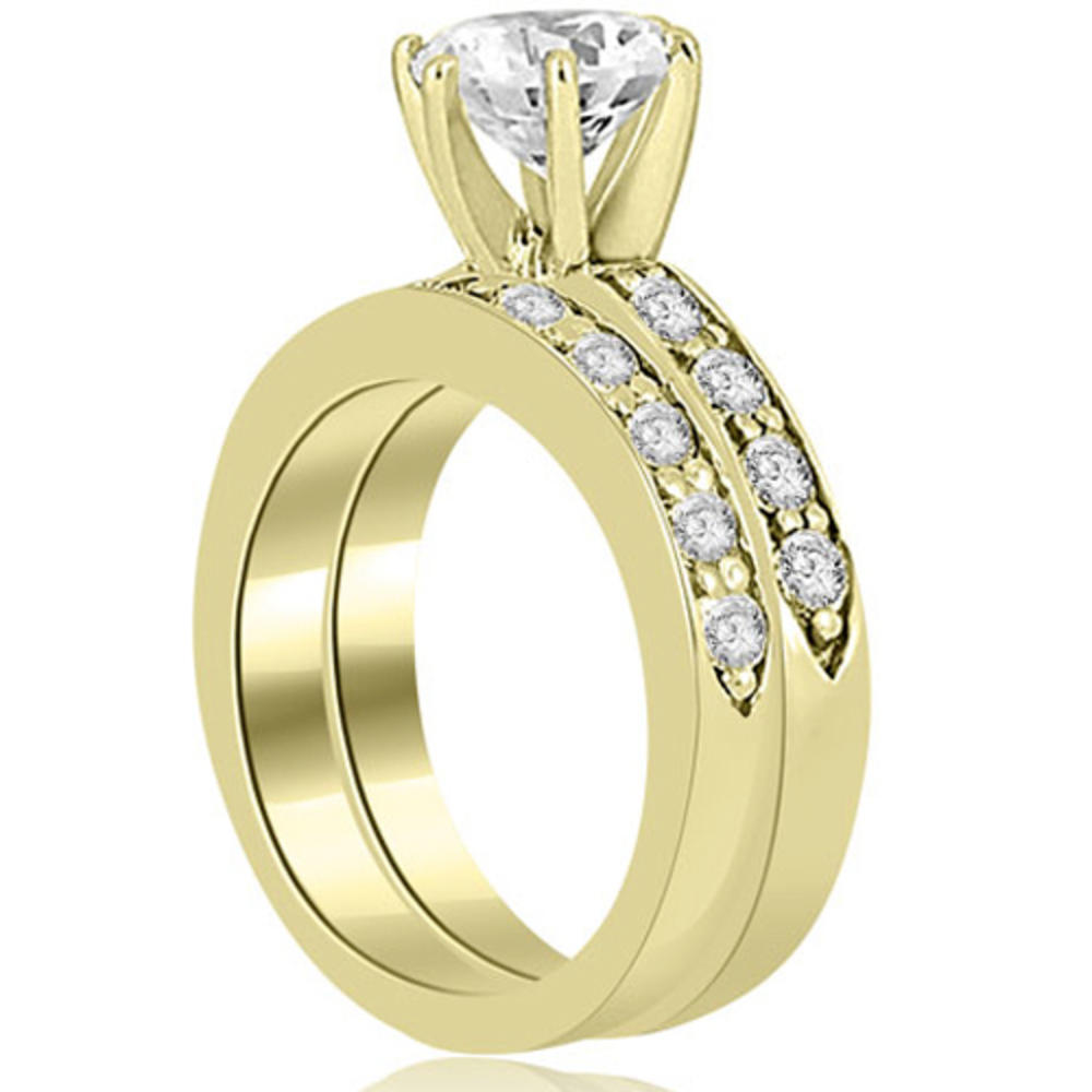 1.95 Cttw. Round Cut 18K Yellow Gold Diamond Bridal Set