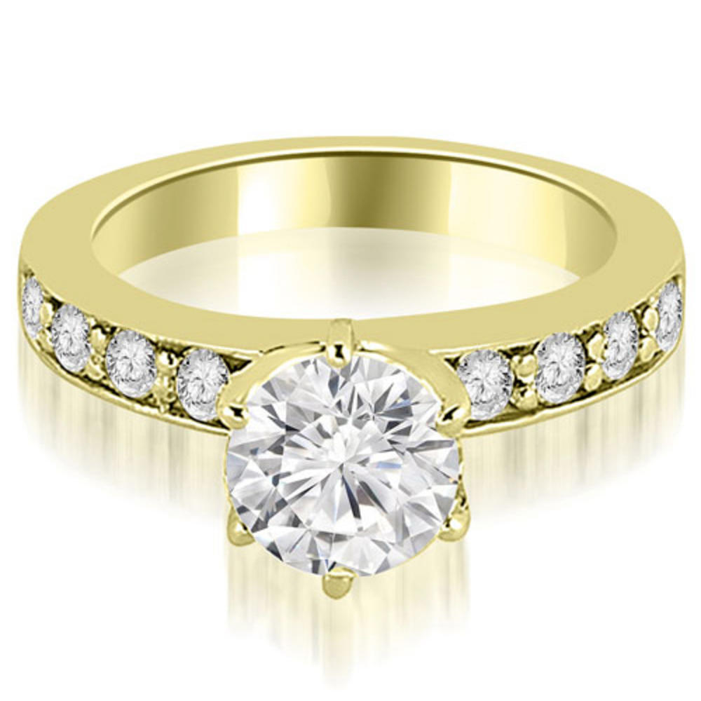 1.7 Cttw Round 18K Yellow Gold Diamond Wedding, Engagement Rings