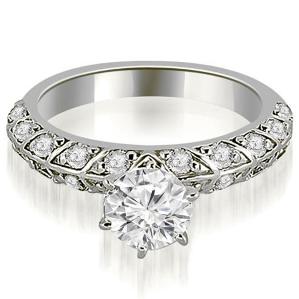 1.58 Cttw Round Cut White Gold Diamond Bridal Set