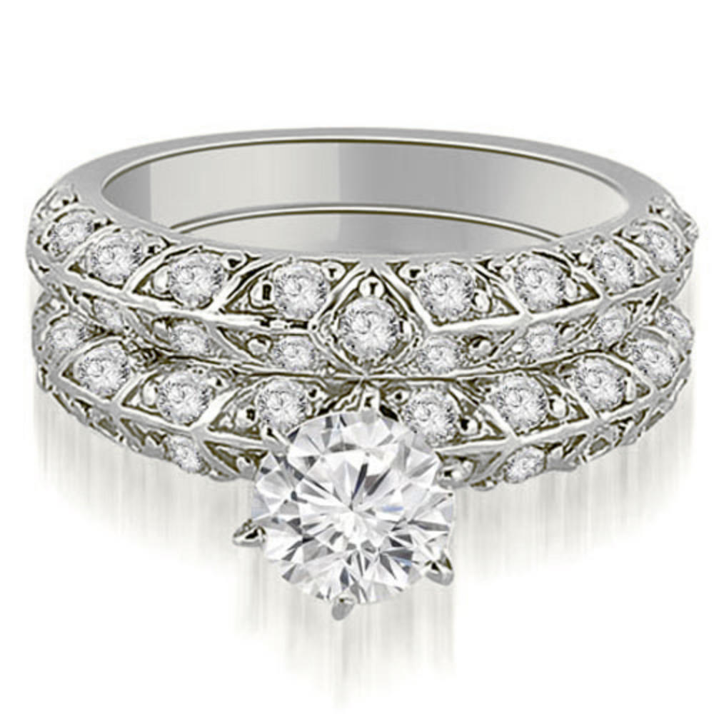 1.98 Cttw Round-Cut 14K White Gold Diamond Engagement Ring