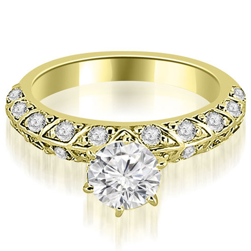 0.95 cttw Round Cut 14k Yellow Gold Diamond Engagement Ring