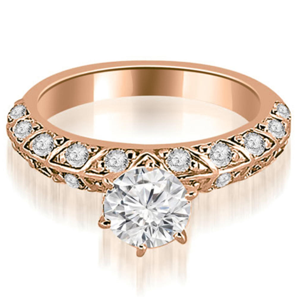 1.68 Cttw Round Cut 18k Rose Gold Diamond Bridal Set