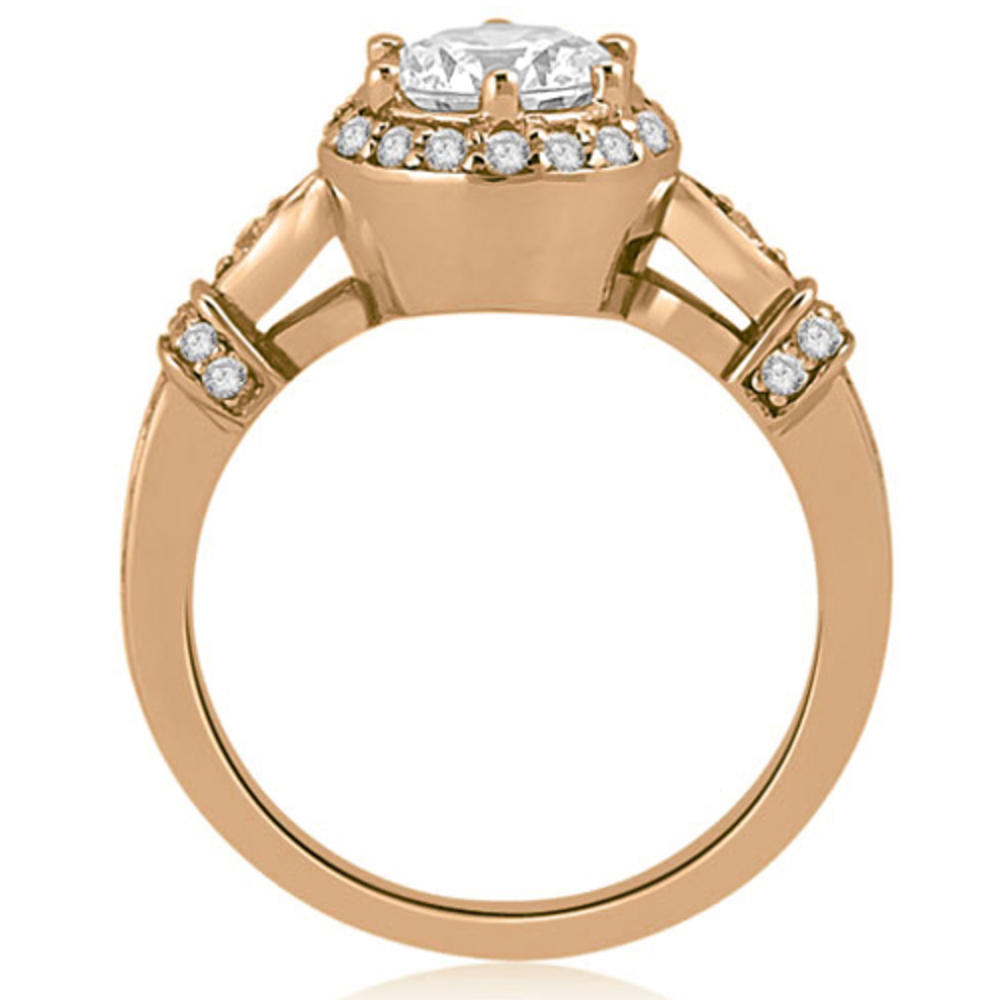 1.02 Cttw Round Cut 14K Rose Gold Diamond Bridal Set