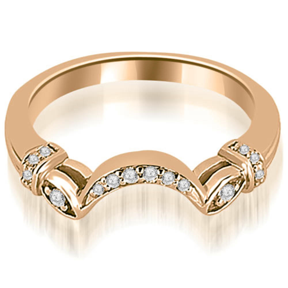0.77 cttw Round-Cut 14k Rose Gold Diamond Antique Engagement Bridal Set
