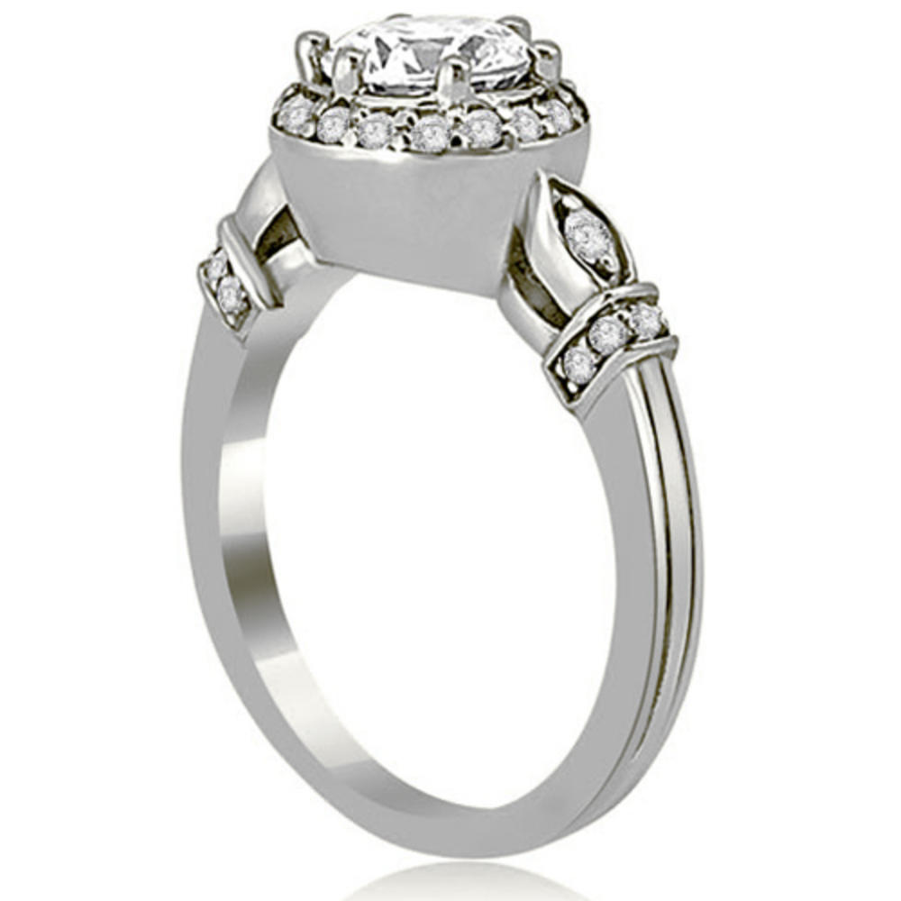 0.65 Cttw. Round Cut 14K White Gold Diamond Engagement Ring