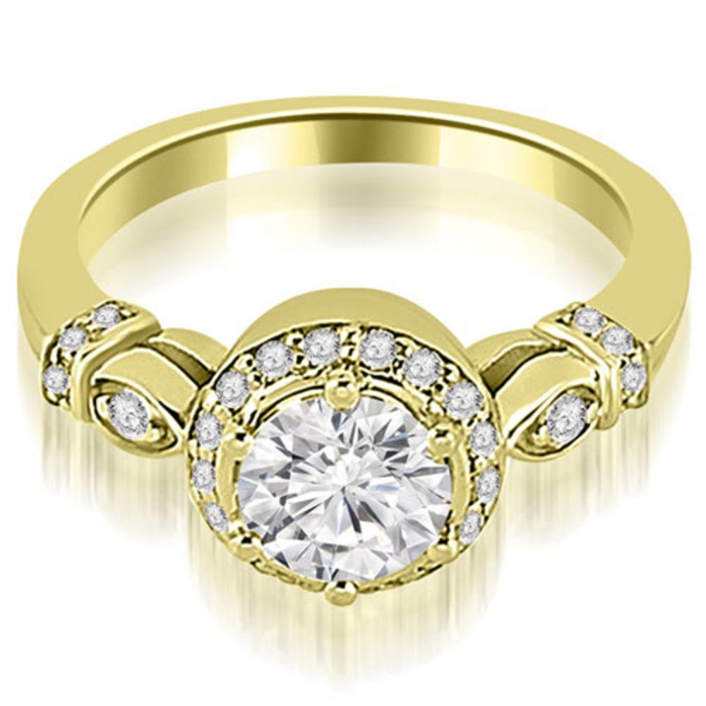 0.65 Cttw Round Cut 14k Yellow Gold Diamond Engagement Ring