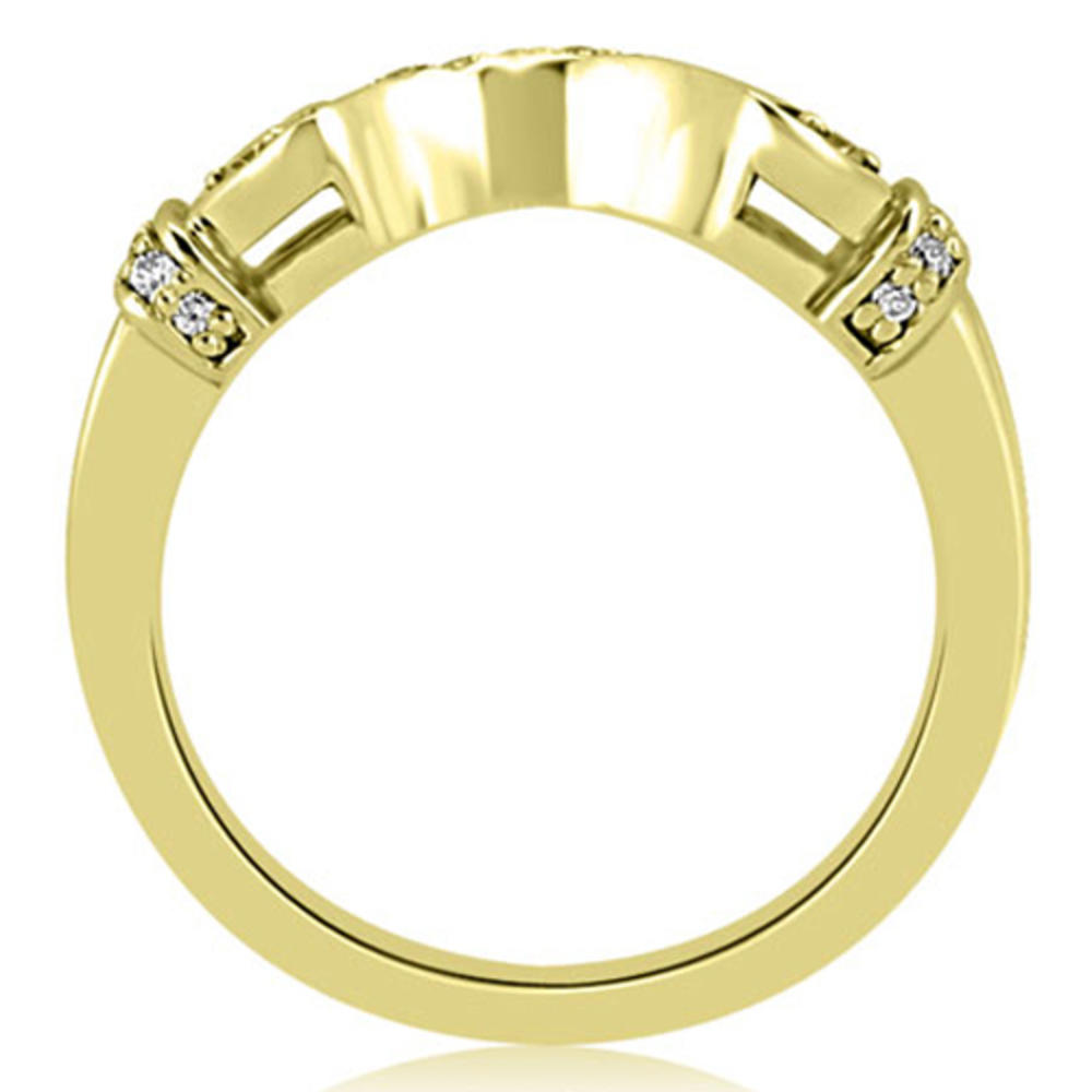 1.02 Cttw Round-Cut Yellow Gold Antique Diamond Engagement Set
