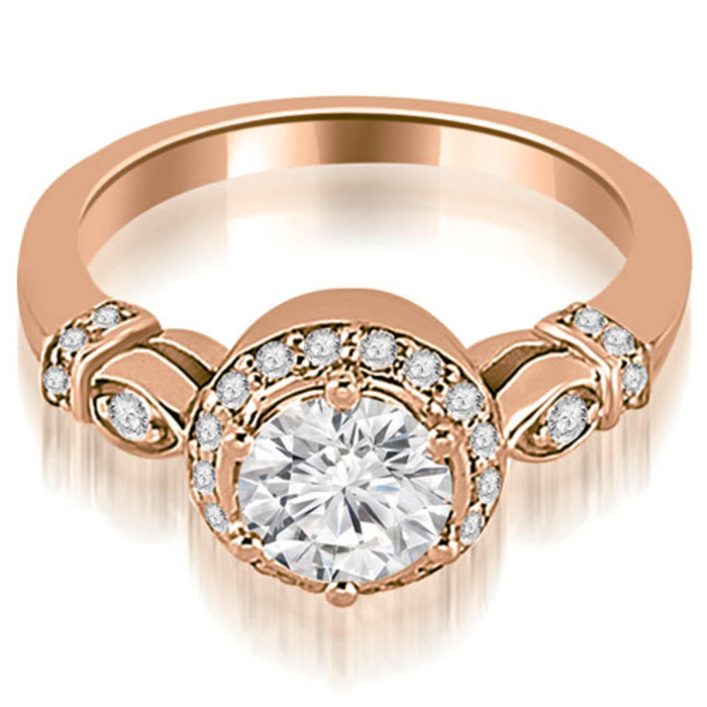 18K Rose Gold 0.55 cttw Antique Round Cut Diamond Engagement Ring (I1, H-I)