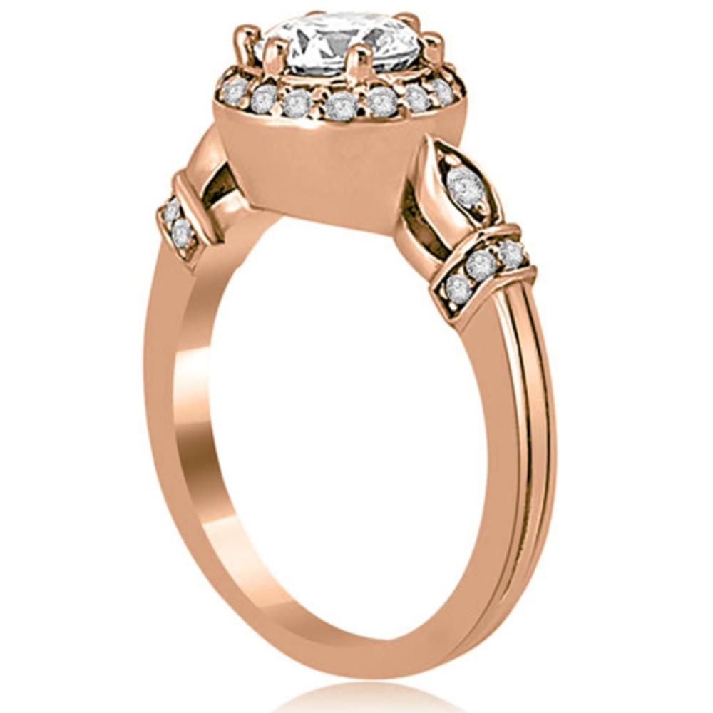 18K Rose Gold 0.55 cttw Antique Round Cut Diamond Engagement Ring (I1, H-I)