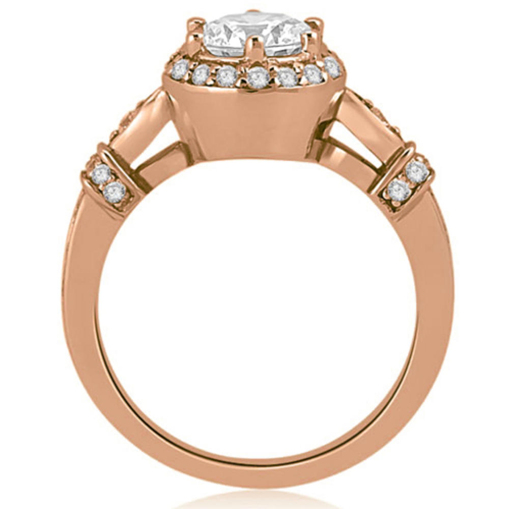 1.02 Cttw Round Cut 18K Rose Gold Diamond Engagement Set