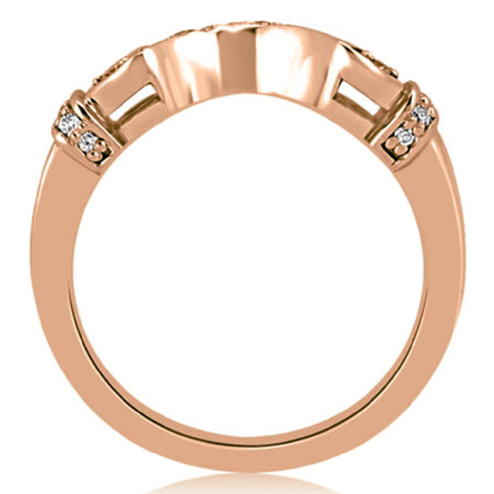 0.72 Cttw Round-Cut 18Kk Rose Gold Diamond Engagement Set