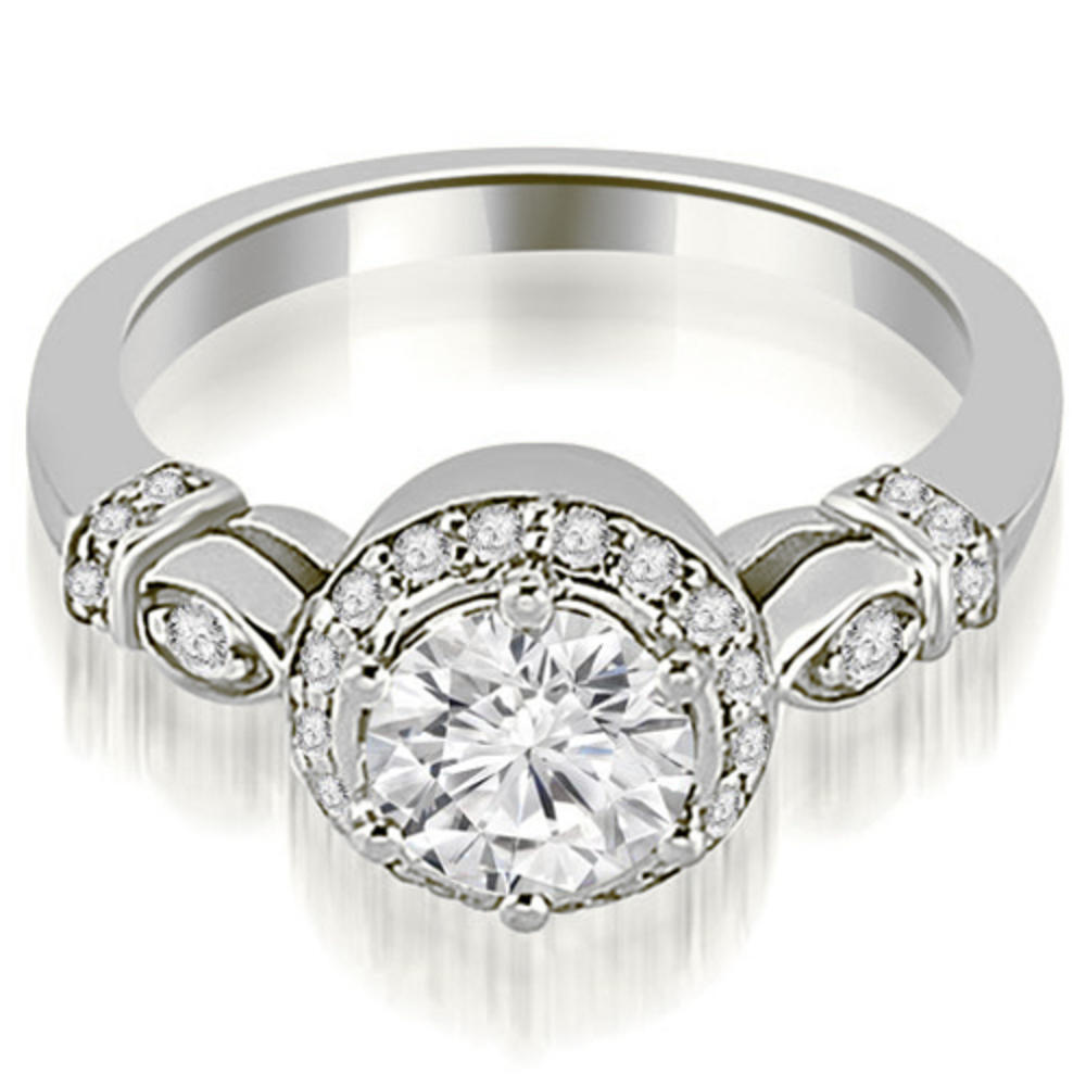 18K White Gold 0.55 cttw Antique Round Cut Diamond Engagement Ring (I1, H-I)