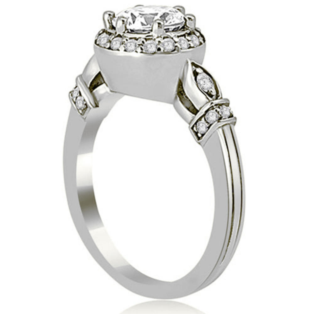 18K White Gold 0.55 cttw Antique Round Cut Diamond Engagement Ring (I1, H-I)