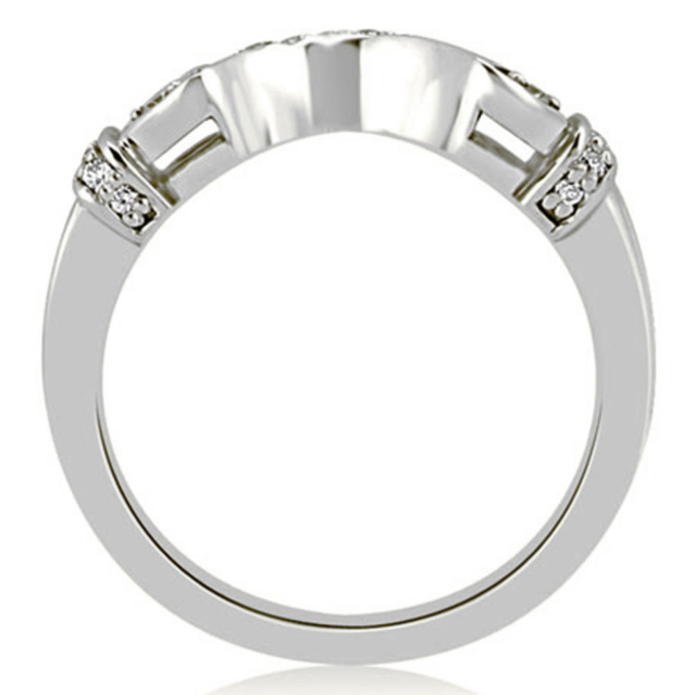1.02 Cttw Round Cut 18k White Gold Diamond Bridal Set