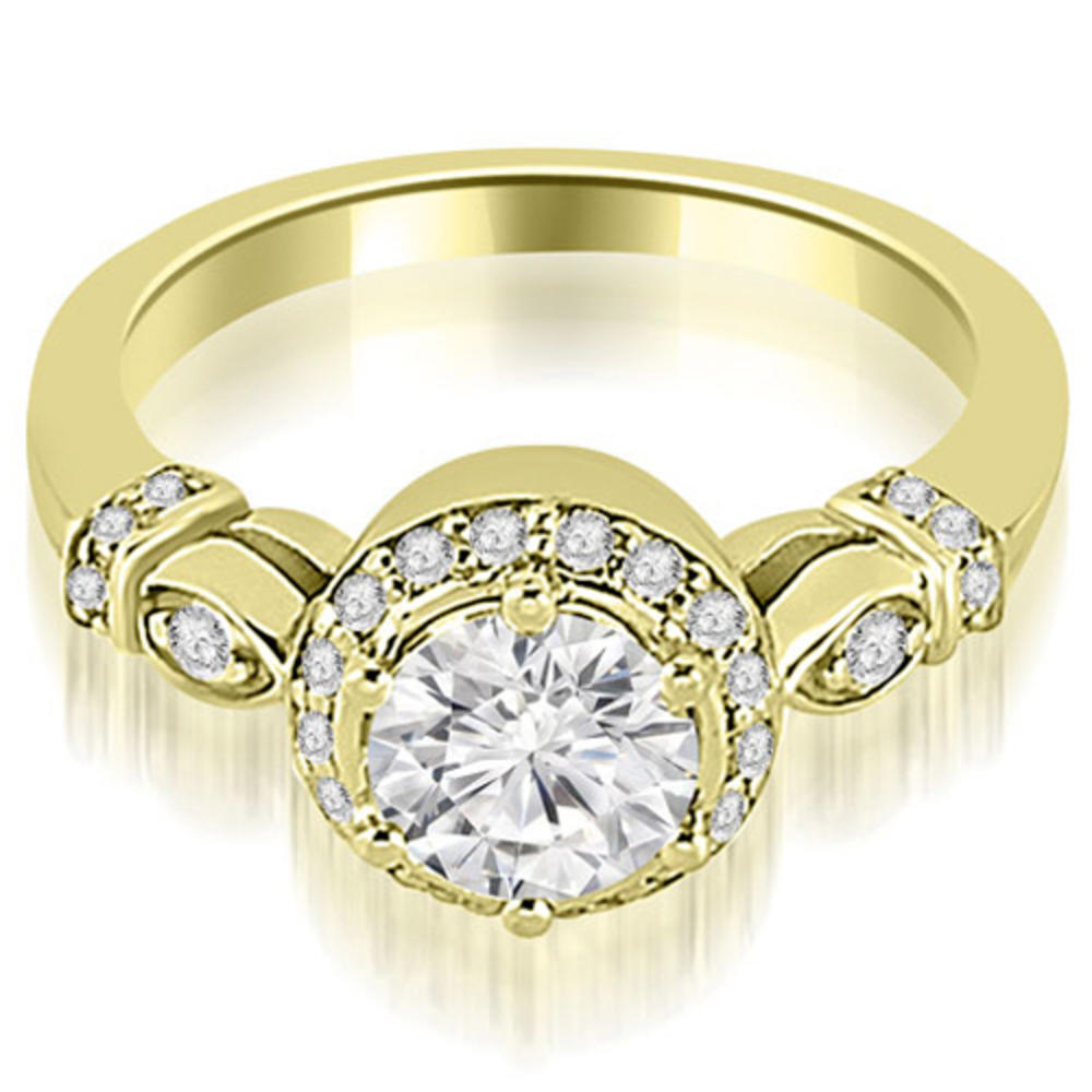 18K Yellow Gold 0.55 cttw Antique Round Cut Diamond Engagement Ring (I1, H-I)