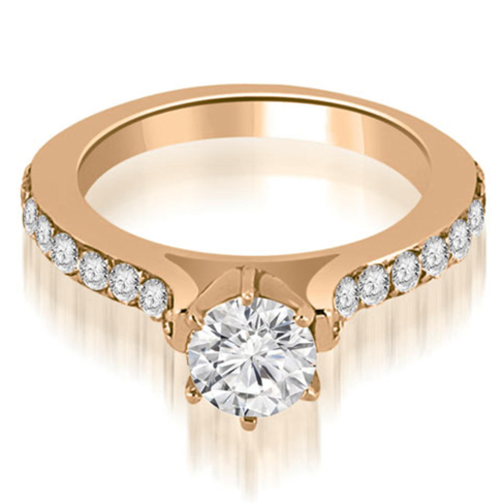 1.65 Cttw Round-Cut 14K Rose Gold Diamond Engagement