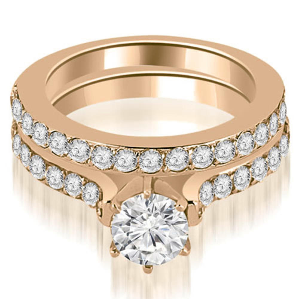 1.65 Cttw Round-Cut 14K Rose Gold Diamond Engagement