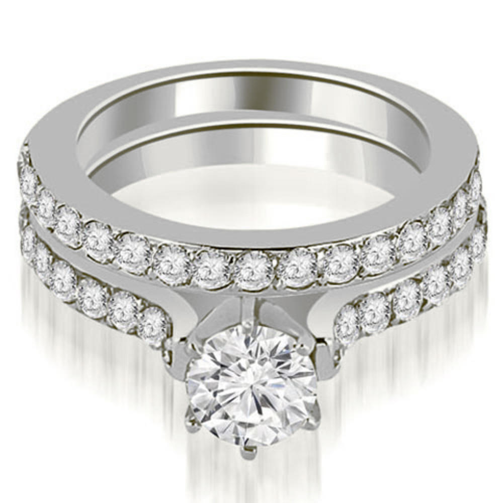 1.65 Cttw Round-Cut 14K White Gold Diamond Bridal Set