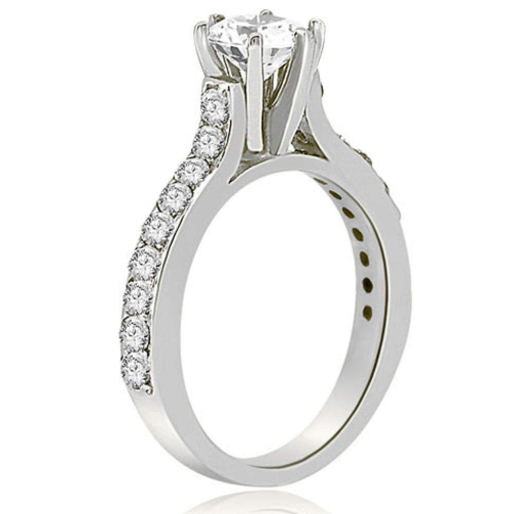 1.50 cttw Round-Cut 18k White Gold Diamond Cathedral Bridal Set