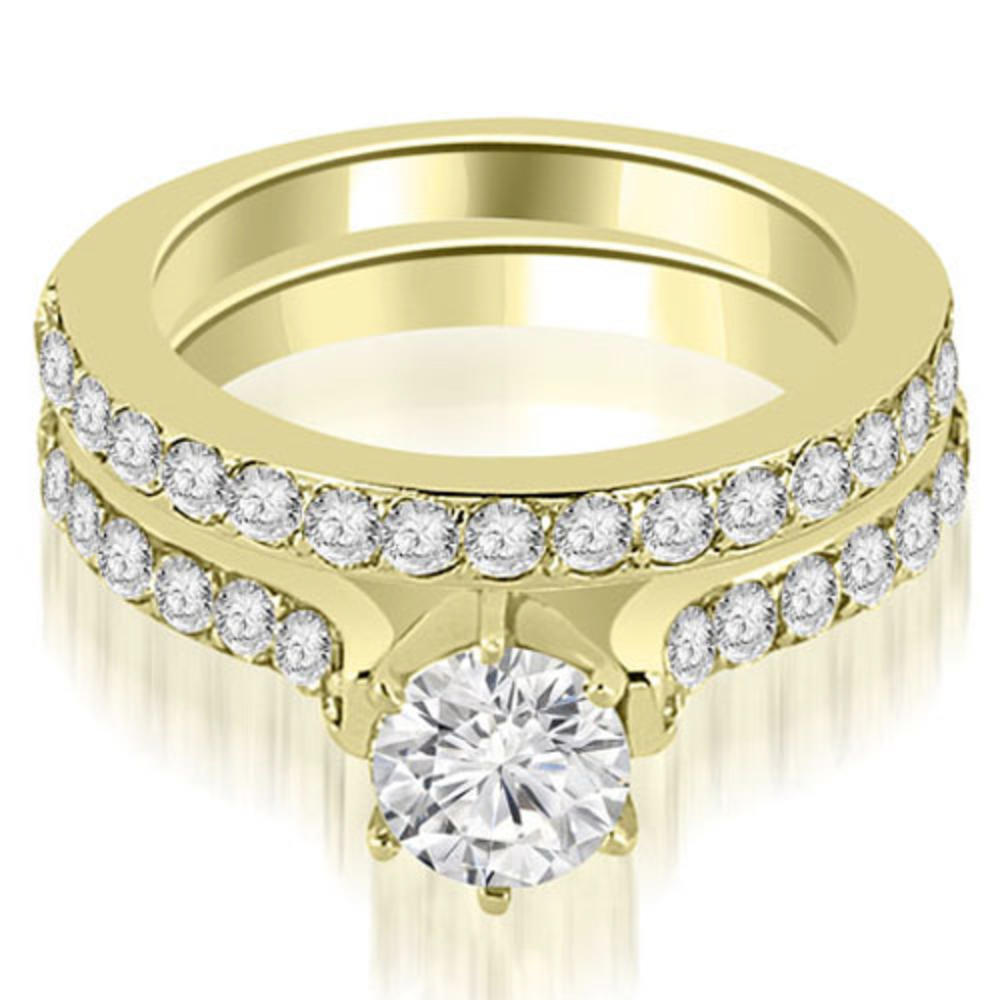 2.15 Cttw Round Cut 18K Yellow Gold Diamond Engagement Ring