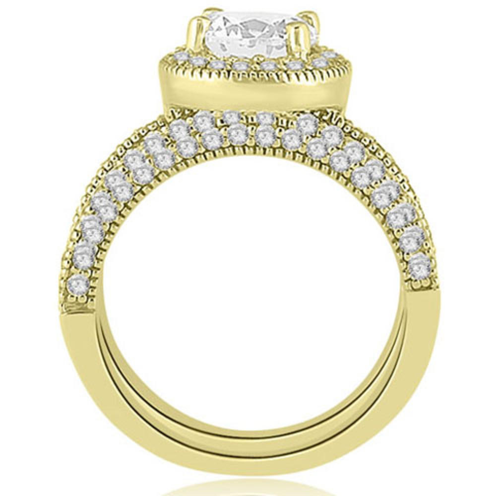 2.10 Cttw Round Cut 14k Yellow Gold Diamond Bridal Set