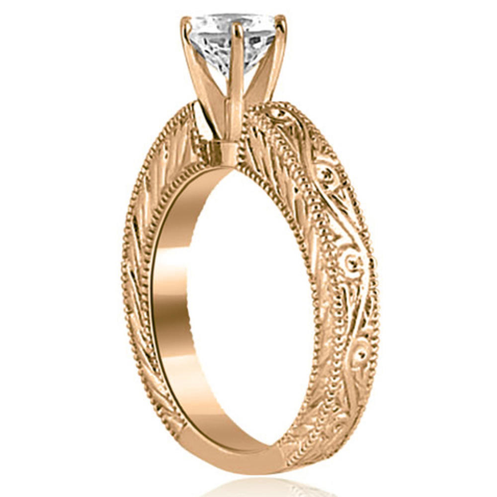 14K Rose Gold 0.45 cttw. Antique Round Cut Diamond Engagement Ring (I1, H-I)