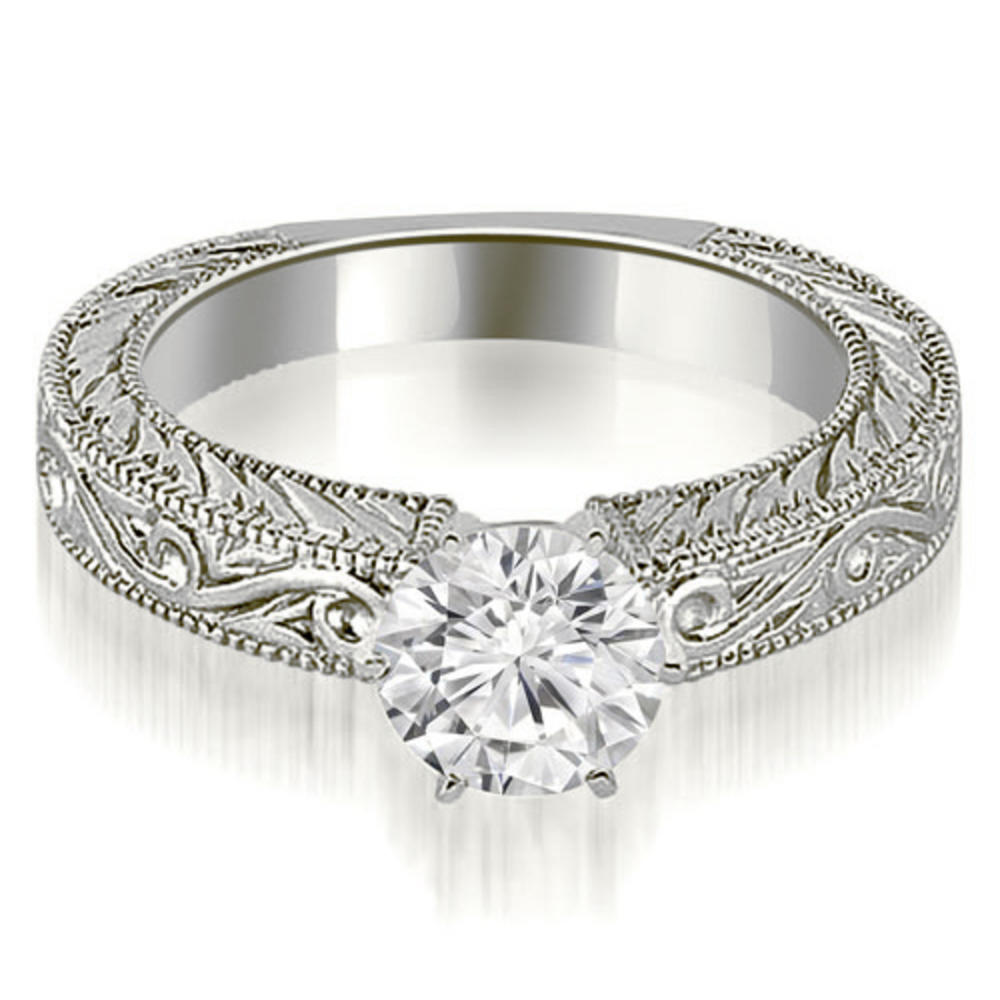 14K White Gold 0.45 cttw. Antique Round Cut Diamond Engagement Ring (I1, H-I)