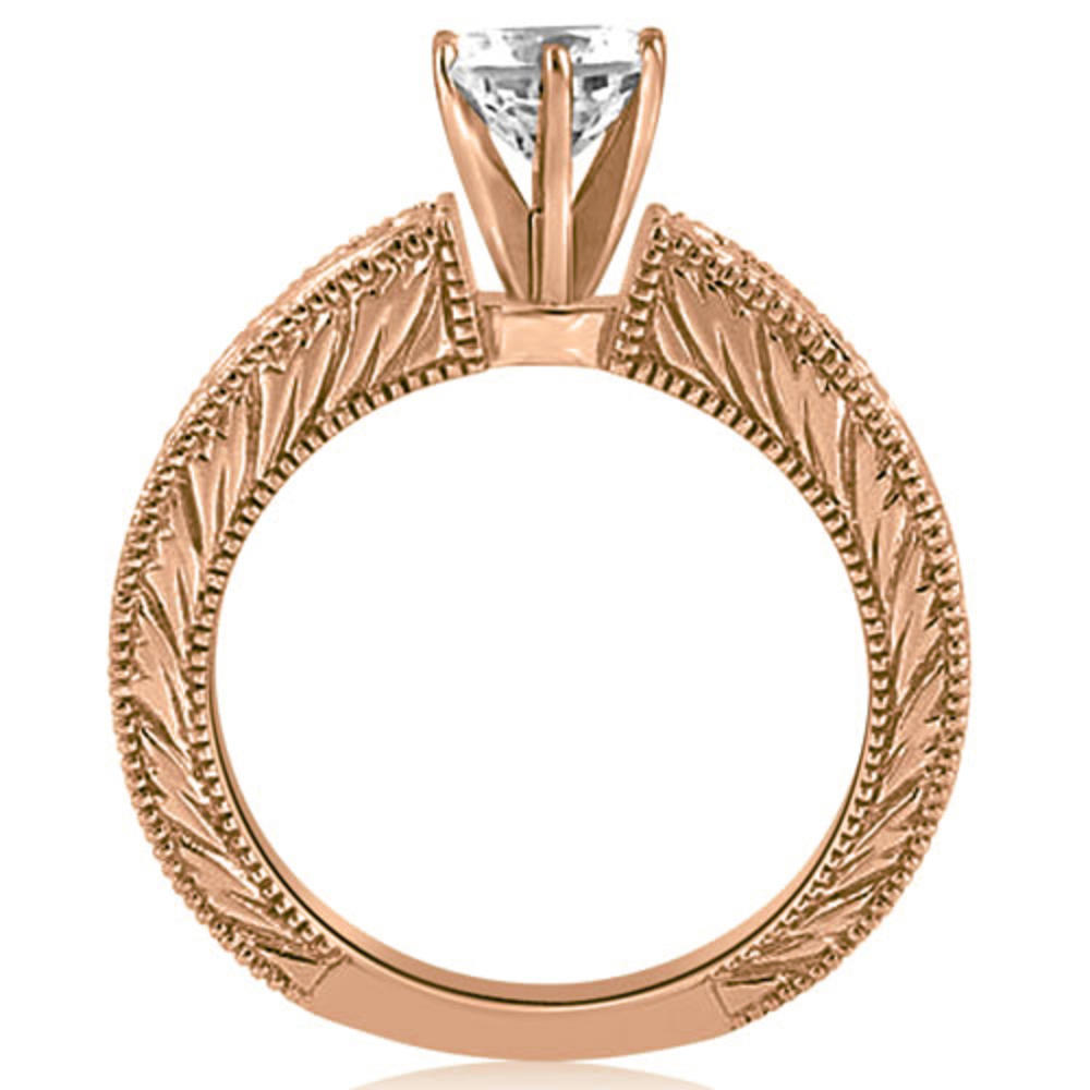 0.45 cttw. 18K Rose Gold Antique Round Cut Diamond Bridal Set (I1, H-I)