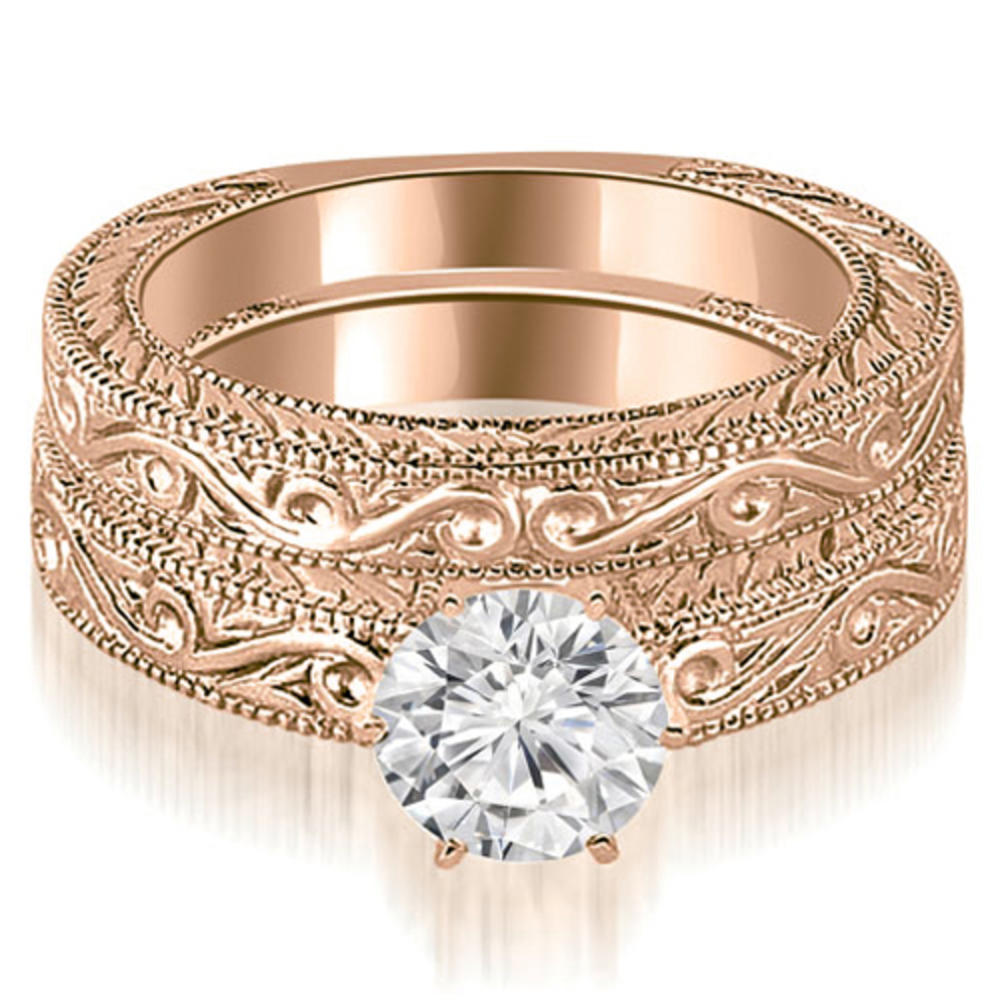 1.00 Cttw Round-Cut 178K Rose Gold Diamond Bridal Set
