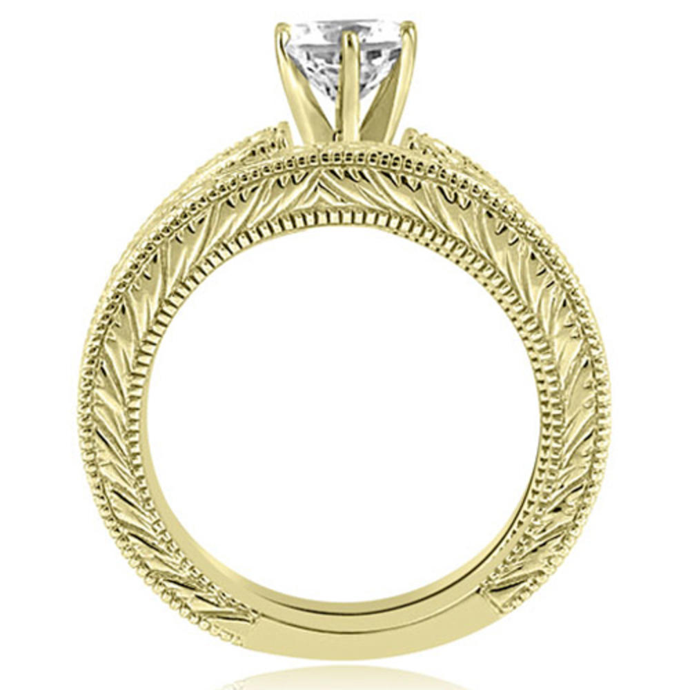 0.75 cttw. 18K Yellow Gold Antique Round Cut Diamond Bridal Set (I1, H-I)