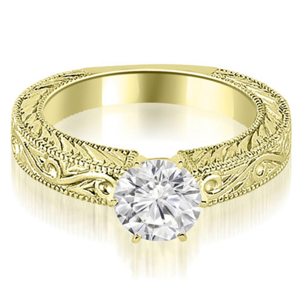 18K Yellow Gold 0.35 cttw Antique Round Cut Diamond Engagement Ring (I1, H-I)