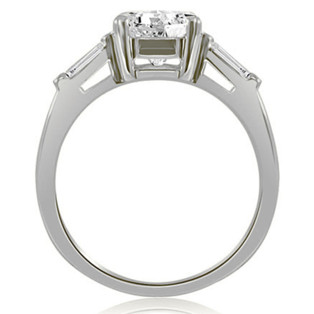 1.05 Cttw Round- and Baguette-Cut 14k White Gold Diamond Bridal Set