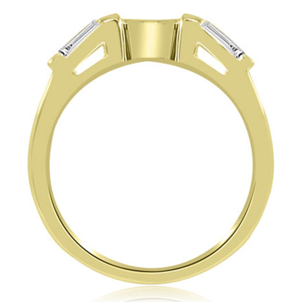 0.75 cttw. 14K Yellow Gold Round Baguette Cut Three Stone Diamond Bridal Set (I1, H-I)