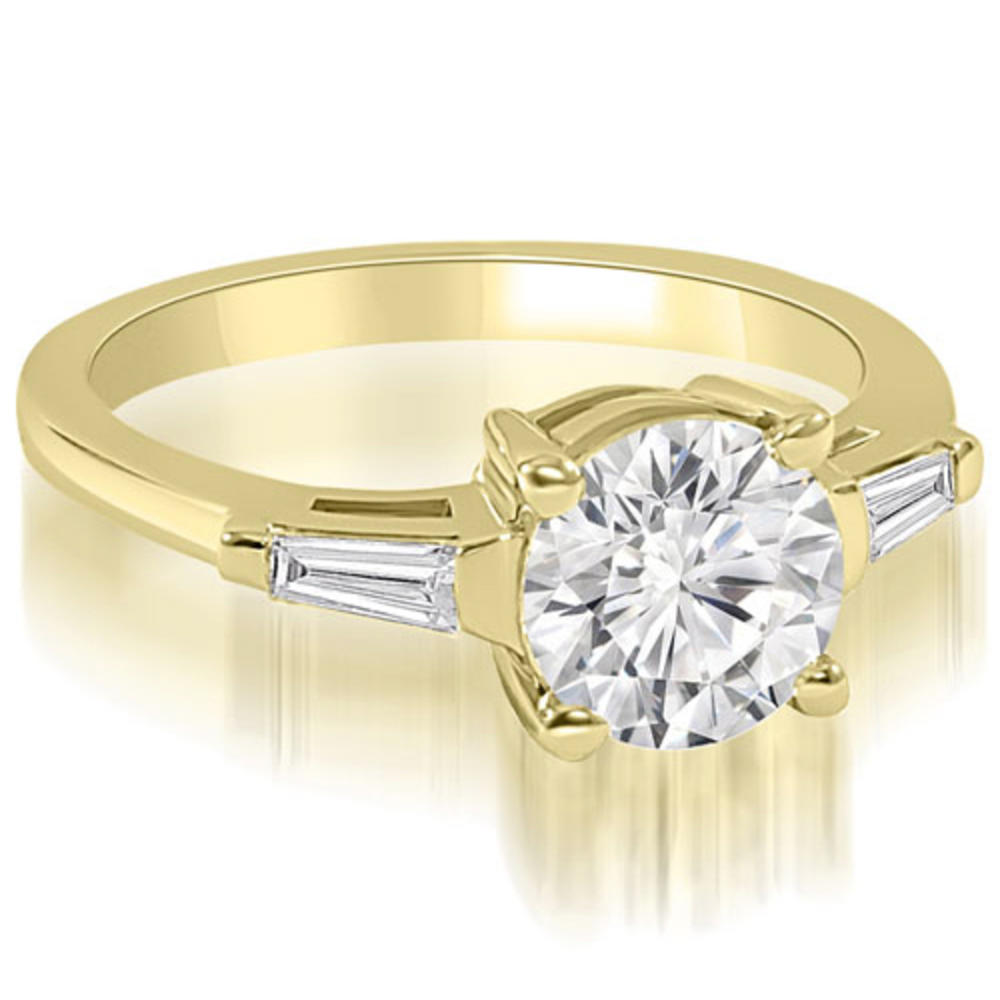 1.05 cttw. 18K Yellow Gold Round Baguette Cut Three Stone Diamond Bridal Set (I1, H-I)