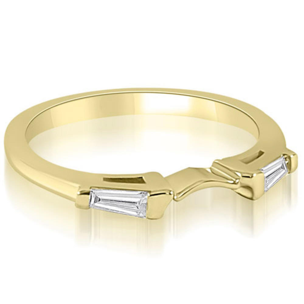 0.15 Cttw Baguette Cut 18k Yellow Gold Diamond Wedding Ring