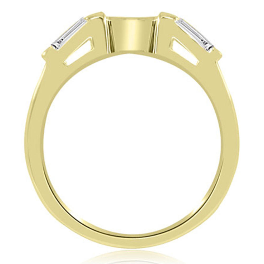 0.75 cttw. 18K Yellow Gold Round Baguette Cut Three Stone Diamond Bridal Set (I1, H-I)