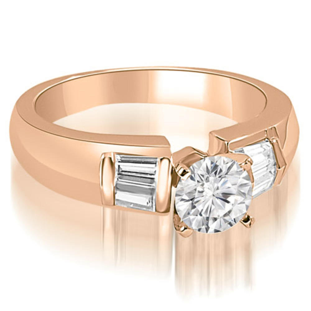 1.55 cttw. 14K Rose Gold Round And Baguette Cut Diamond Bridal Set (I1, H-I)