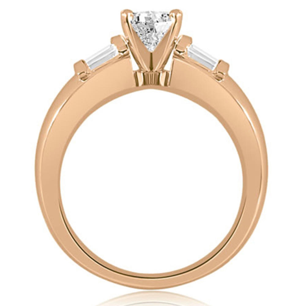 2.10 cttw. 14K Rose Gold Round And Baguette Cut Diamond Bridal Set (I1, H-I)