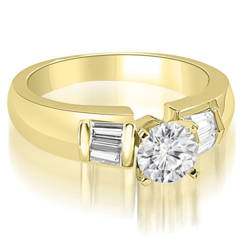 1.85 Cttw Baguette and Round Cut 14k Yellow Gold Diamond Bridal Set