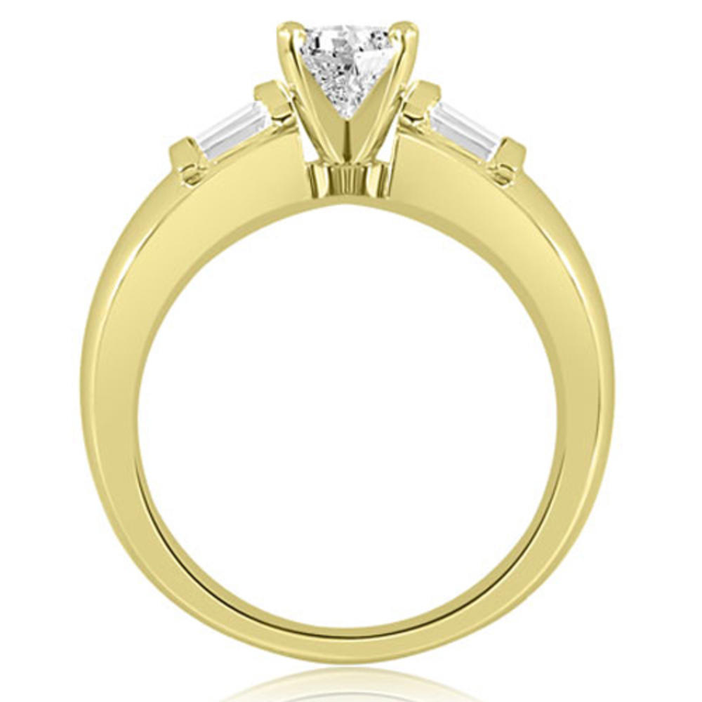 1.85 Cttw Baguette and Round Cut 14k Yellow Gold Diamond Bridal Set