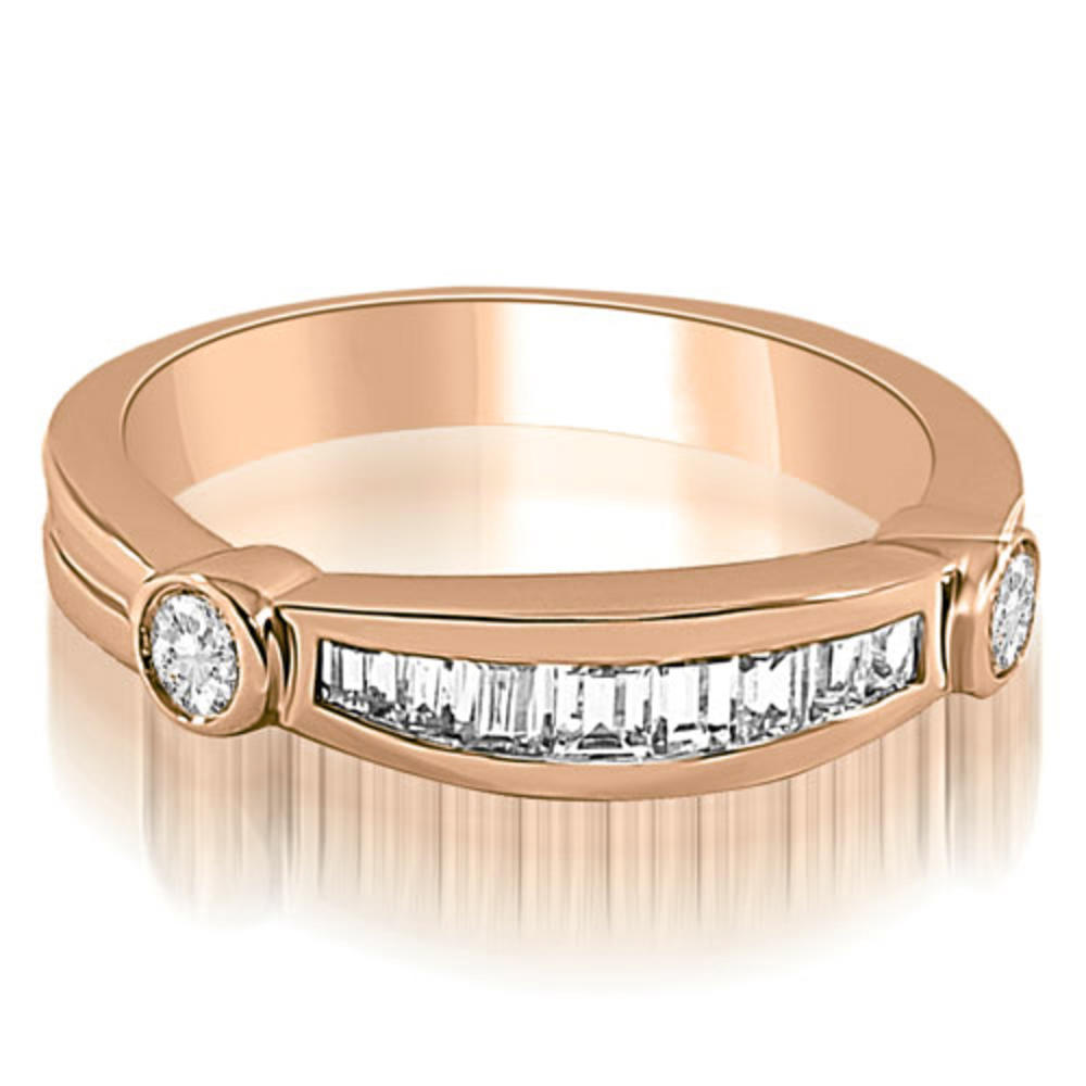 0.60 cttw Baguette- and Round-Cut Rose Gold Diamond Wedding Band