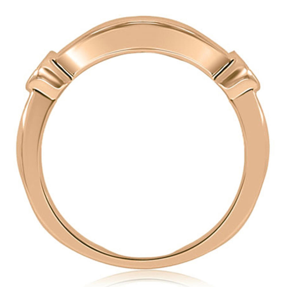 0.60 cttw Baguette- and Round-Cut Rose Gold Diamond Wedding Band