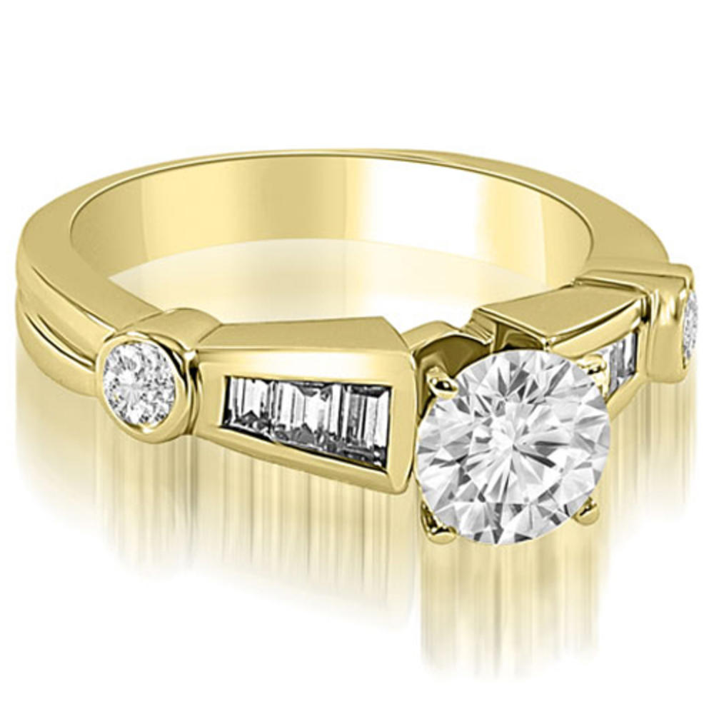 2.30 Cttw. Round and Baguette Cut 14K Yellow Gold Bridal Set