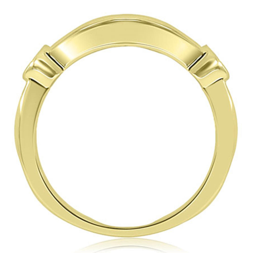 14K Yellow Gold 0.60 cttw. Channel Baguette and Round Diamond Wedding Band (I1, H-I)