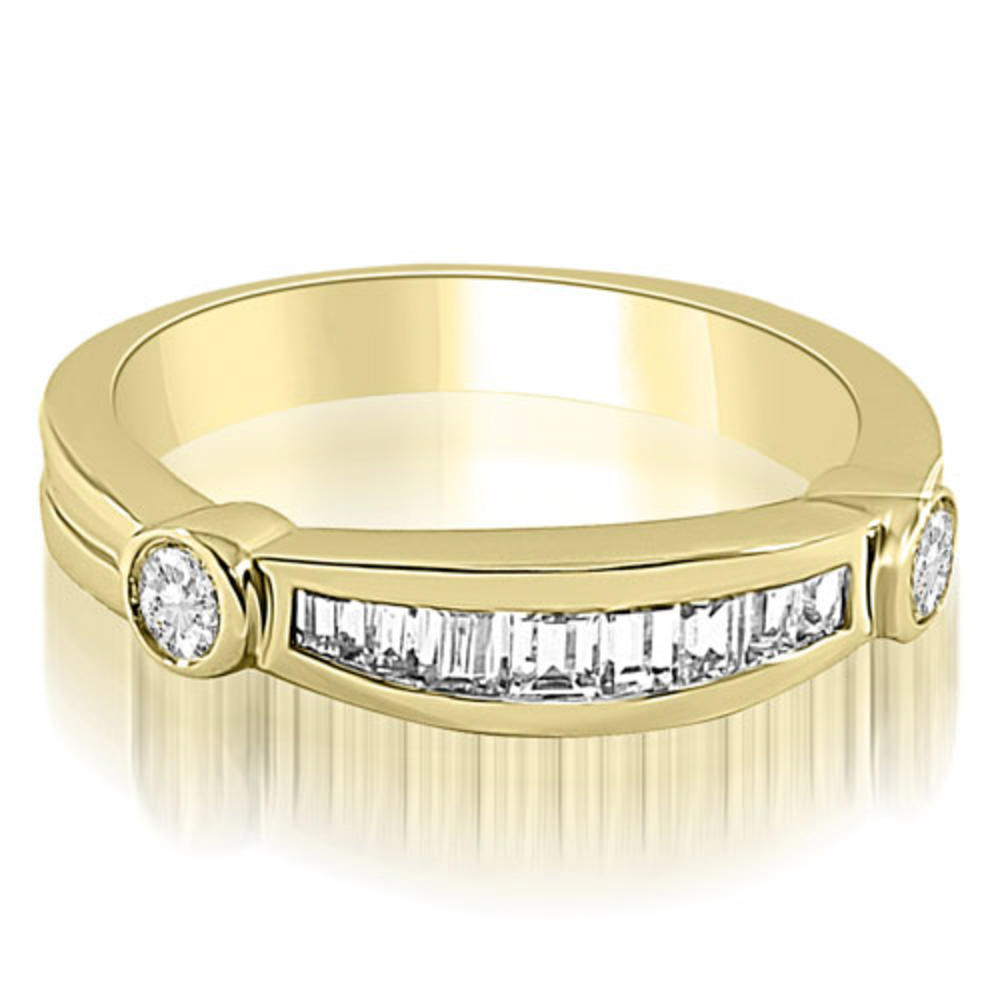 1.75 Cttw Round and Baguette-Cut Diamond 18K Yellow Gold Bridal Set